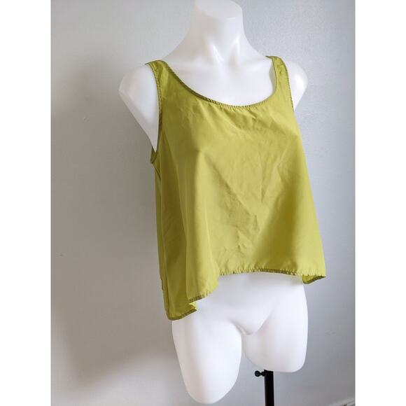 KBF Womens Size Small Top Blouse Olive Green Scoop Neck Sleeveless - Picture 5 of 13